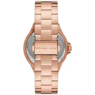 Back case of Michael Kors MK1063 women's rose gold-tone stainless steel wristwatch