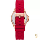 Michael Kors MKO1005 white dial crystal bezel watch