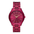 Michael Kors Runway Slim MK4505 women's pink dial pink stainless steel watch front view