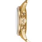 Side profile of Michael Kors Whitney MK7224 gold stainless steel bracelet watch