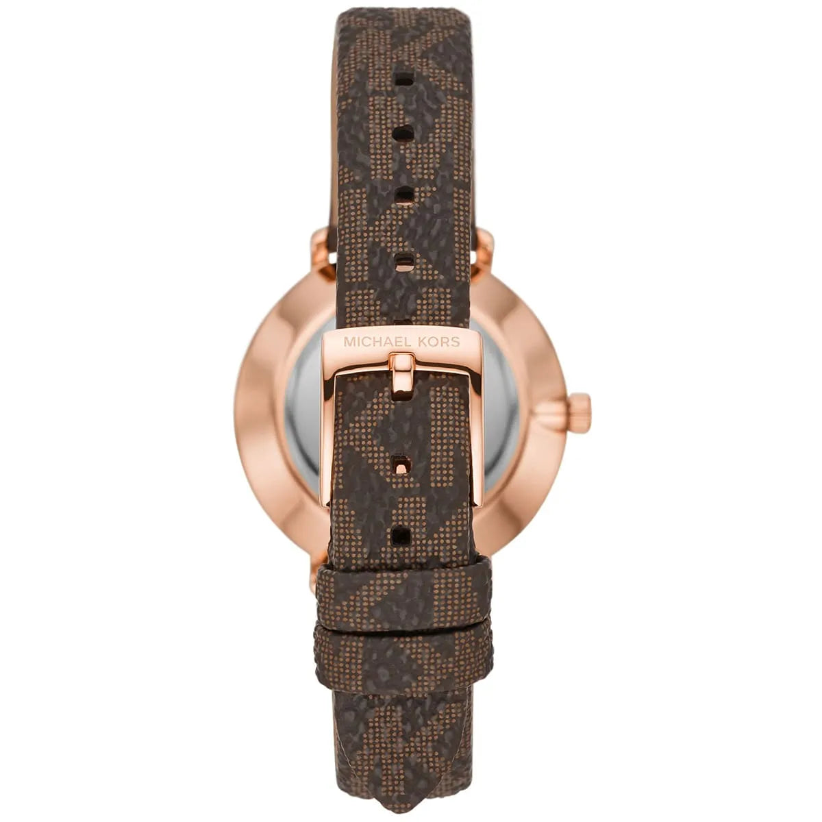 Back case of Michael Kors MK1036 brown strap women's wristwatch
