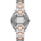 Back case of Michael Kors MK1048 two-tone stainless steel women's wristwatch