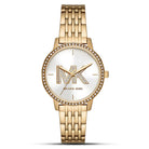 Michael Kors Melissa Gift Set MK1051 women's white dial gold-tone stainless steel watch front view