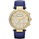 Michael Kors Parker MK2280 Women's Gold Dial Blue Leather Watch
