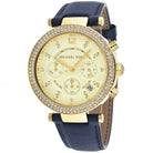 Michael Kors Parker MK2280 Women's Gold Dial Blue Leather Watch