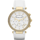 Michael Kors Parker MK2290 Women's White Dial White Leather Chronograph Watch