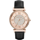 Michael Kors Catlin MK2376 Women's Rose Gold Dial Black Leather Watch