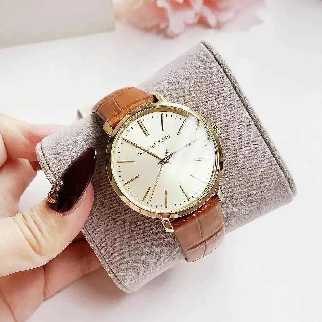 Michael Kors Jaryn MK2496 Women's Gold Dial Brown Leather Watch