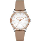 Michael Kors Layton MK2910 Women's Mother of Pearl Dial Beige Leather Watch