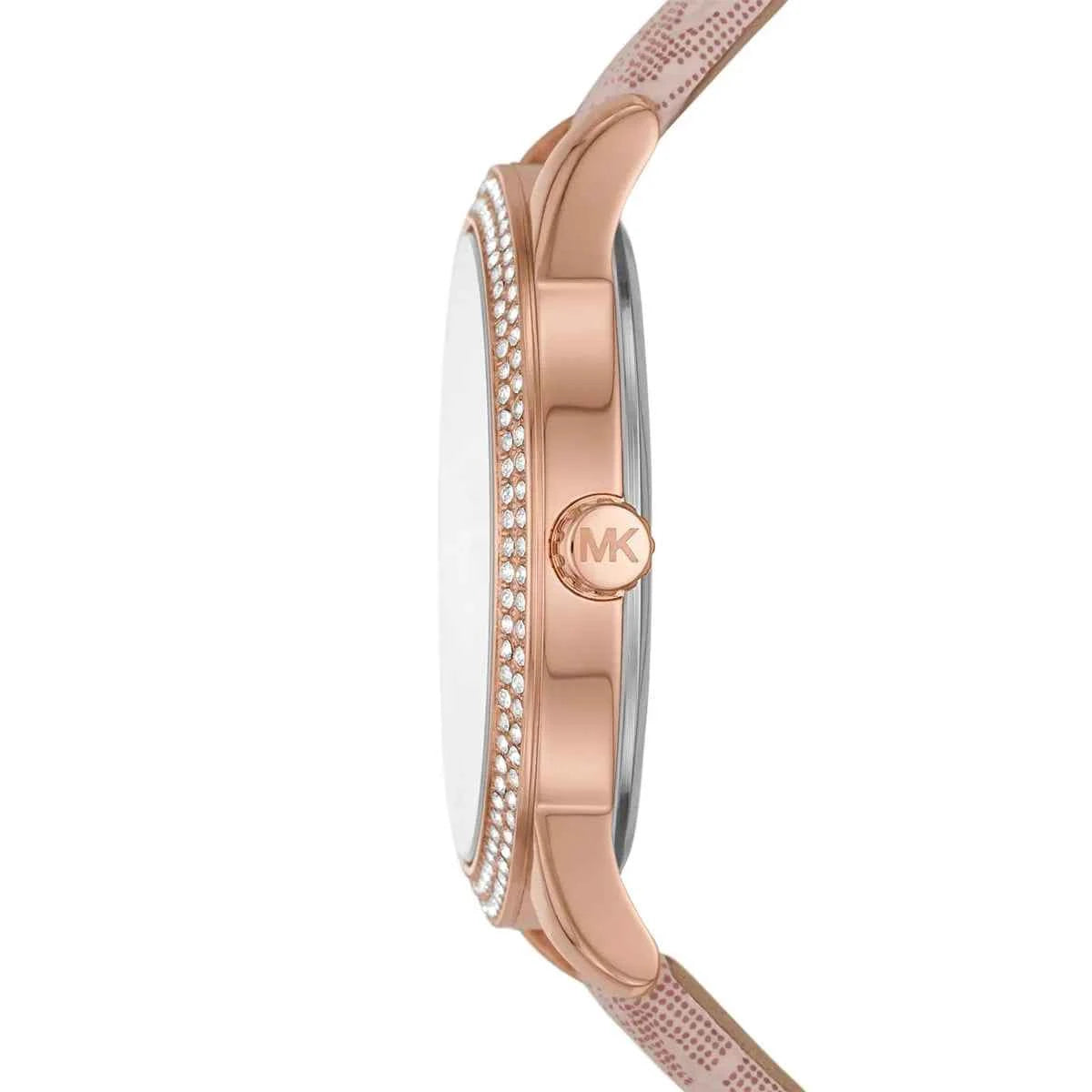 Michael Kors Tibby MK2955 Women's Rose Gold Leather Crystal Watch