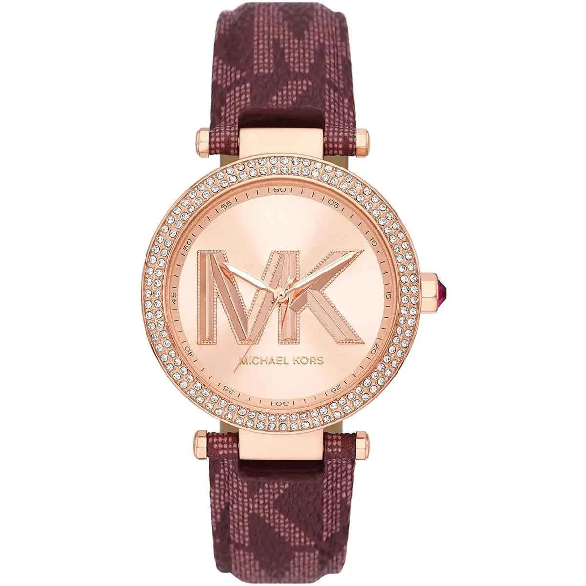 Michael Kors Parker MK2974 Women's Rose Gold Dial Claret Leather Watch