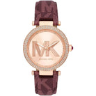 Michael Kors Parker MK2974 Women's Rose Gold Dial Claret Leather Watch