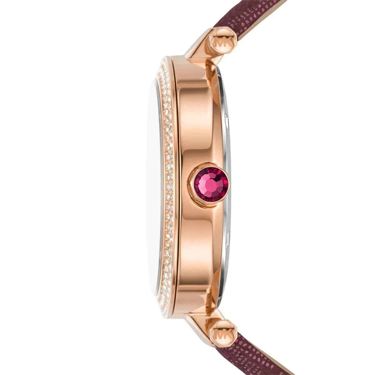 Michael Kors Parker MK2974 Women's Rose Gold Dial Claret Leather Watch