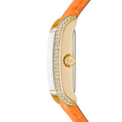 Side profile of Michael Kors Emery MK2983 gold-tone square women's watch