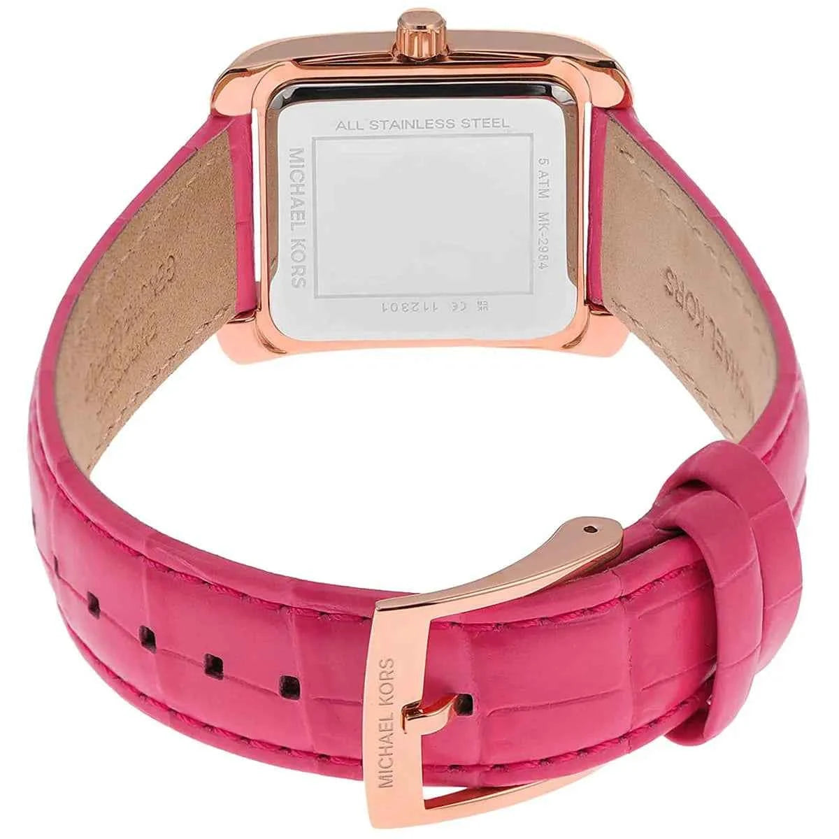 Michael Kors Emery MK2984 Women's Rose Gold Dial Pink Leather Watch