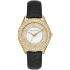 Michael Kors Harlowe MK2988 Women's White Dial Black Leather Watch