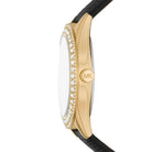 Michael Kors Harlowe MK2988 Women's White Dial Black Leather Watch