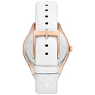 Michael Kors Harlowe MK2989 Women's Rose Gold Dial White Leather Watch