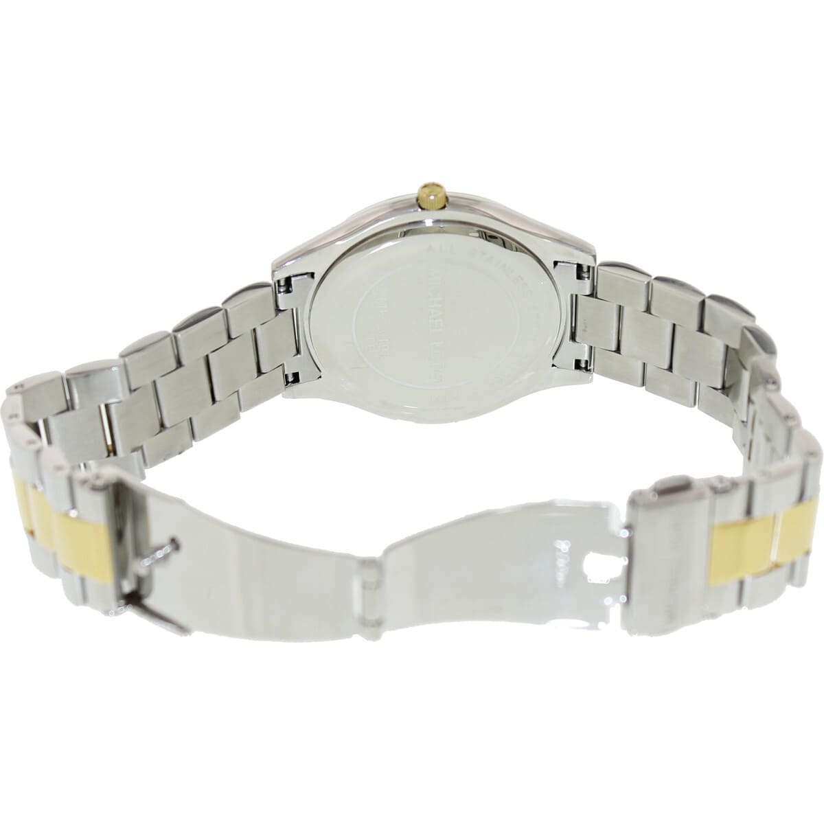 Back case of Michael Kors Runway MK3198 quartz watch