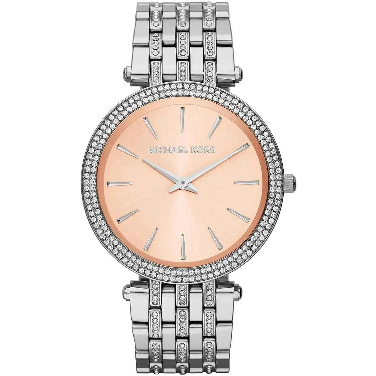 Michael Kors Darci MK3218 Women's Rose Gold Dial Silver Stainless Steel Watch