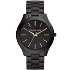 Michael Kors Runway MK3221 women's black dial black stainless steel watch front view