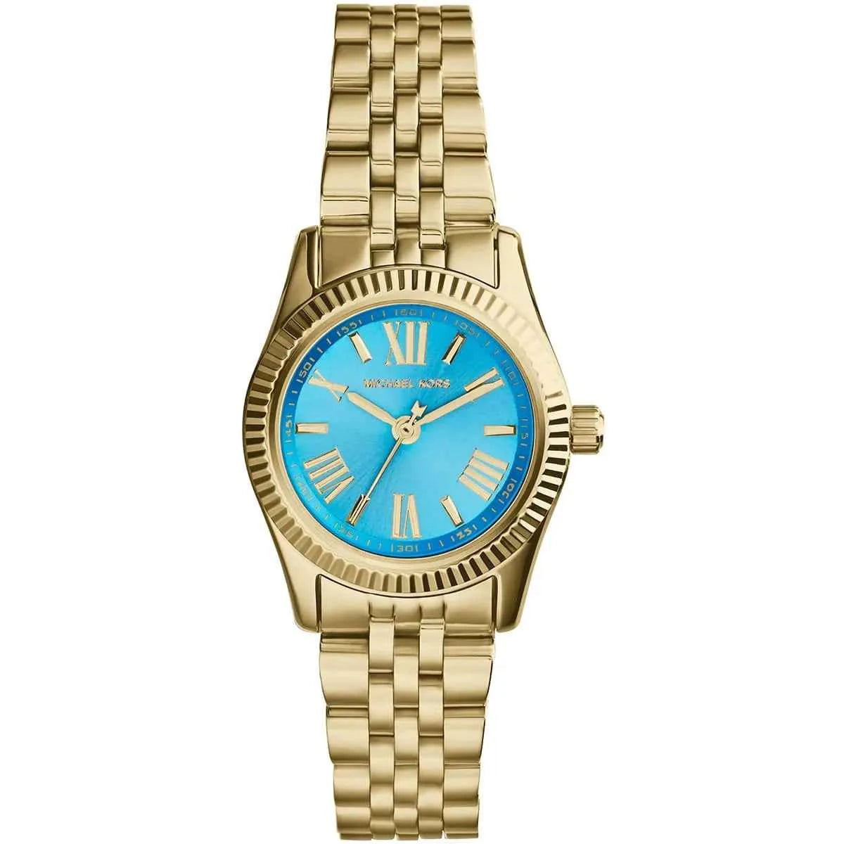 Michael Kors Lexington Mini MK3271 Women's Blue Dial Gold Stainless Steel Watch