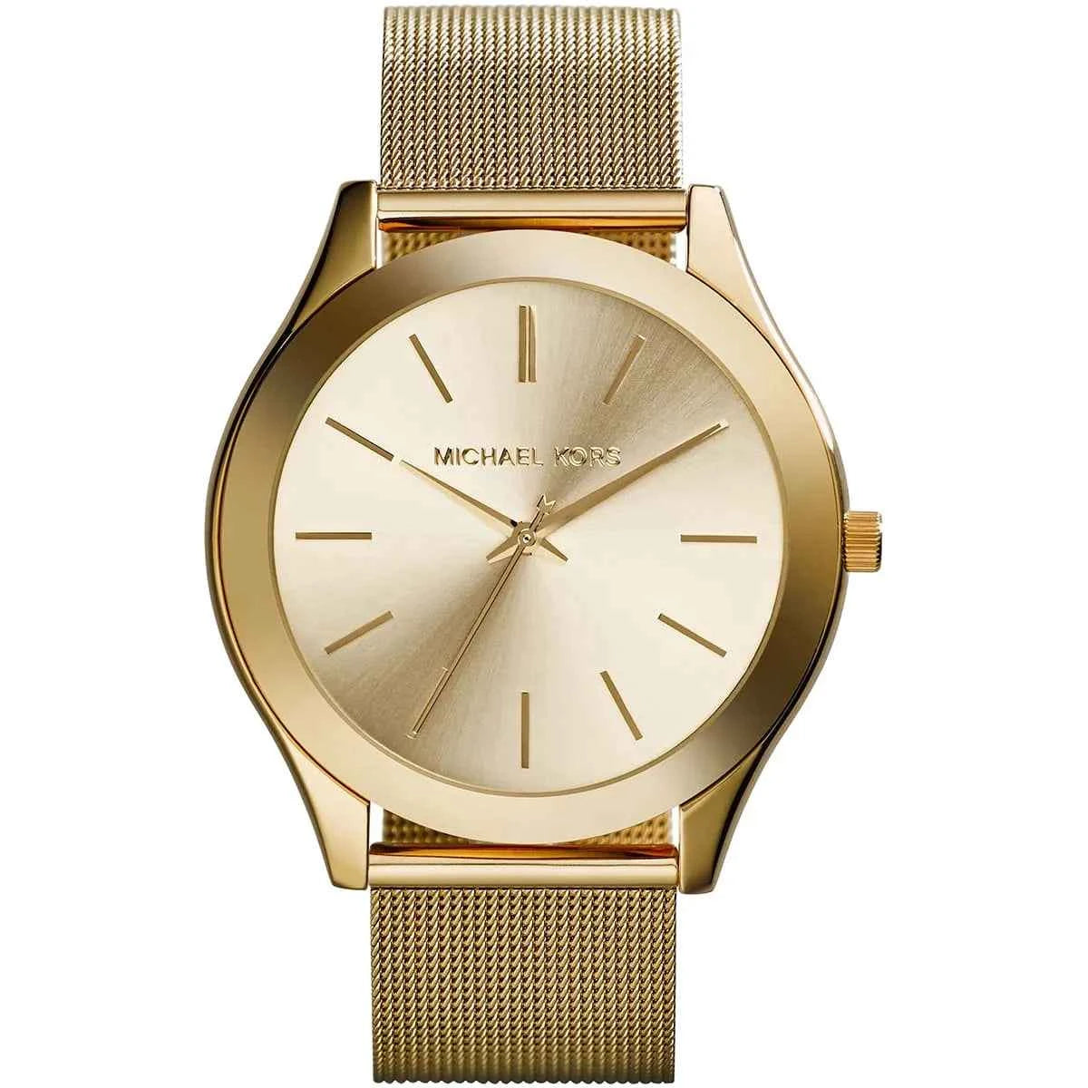 Michael Kors Slim Runway MK3282 Women's Gold Dial Gold Stainless Steel Watch