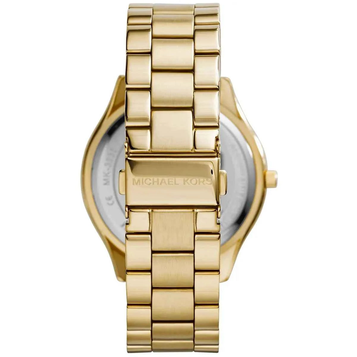 Michael Kors Slim Runway MK3335 Women's Gold Dial Gold Stainless Steel Watch