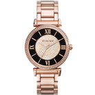 Michael Kors Catlin MK3339 Women's Black Dial Rose Gold Stainless Steel Watch