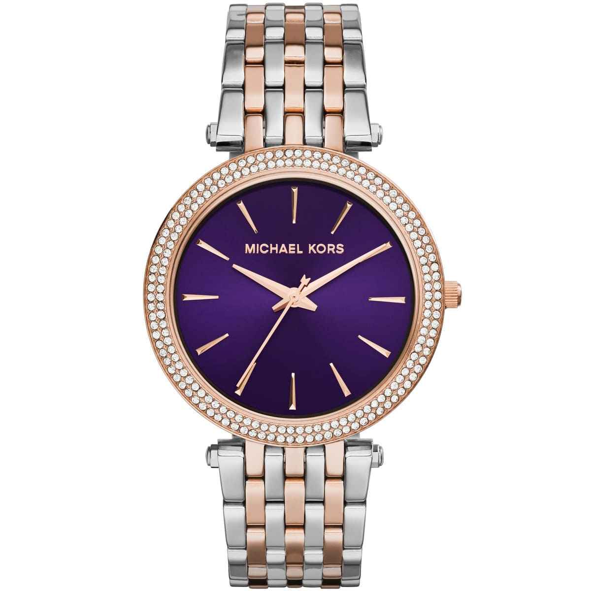 Michael Kors Darci MK3353 Women's Blue Dial Silver & Rose Gold Stainless Steel Watch
