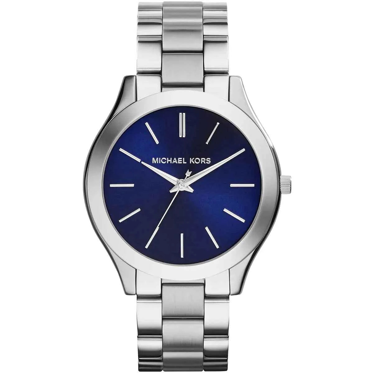 Michael Kors Runway Slim MK3379 Women's Blue Dial Silver Stainless Steel Watch