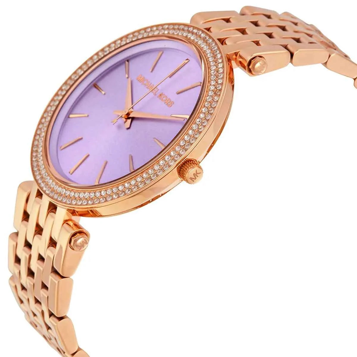 Michael Kors Darci MK3400 Women's Purple Dial Rose Gold Stainless Steel Watch