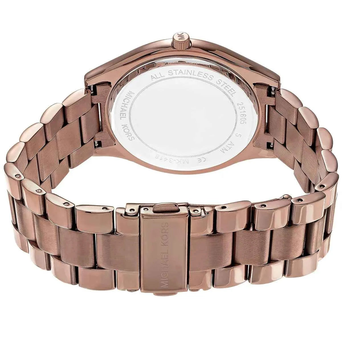 Michael Kors Runway Slim MK3418 Women's Brown Dial Stainless Steel Watch