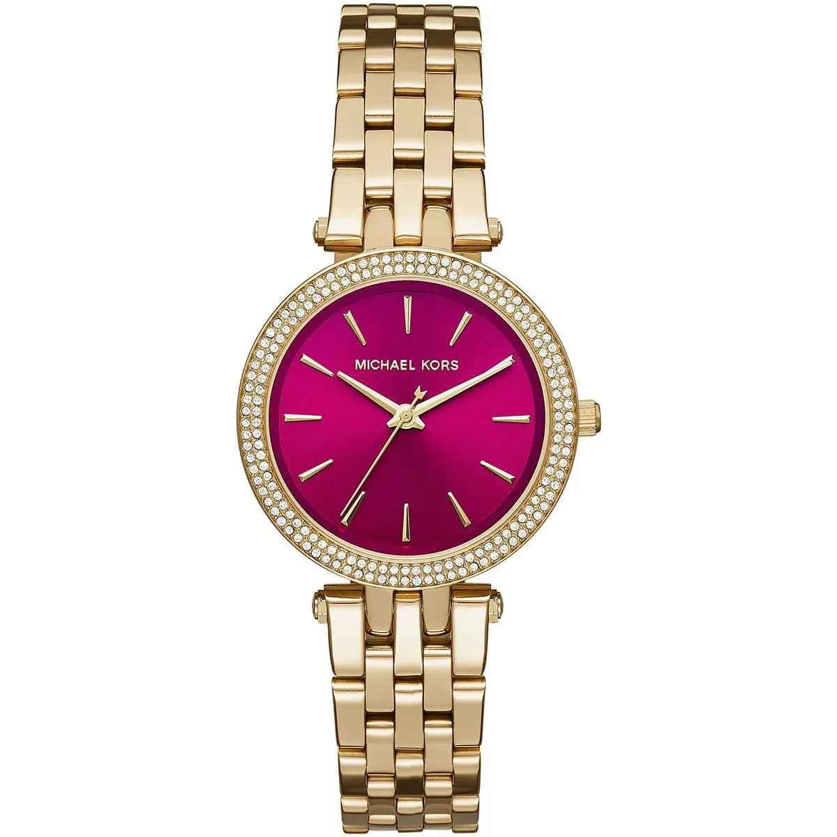 Michael Kors Darci Mini MK3444 Women's Pink Dial Gold Stainless Steel Watch