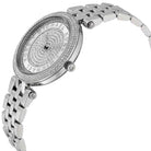 Close-up view of Michael Kors MK3476 silver analog dial with elegant markers