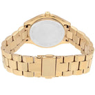 Back view of Michael Kors MK3477 quartz watch with gold stainless steel case