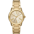 Michael Kors Hartman MK3490 women's gold dial gold stainless steel watch front view