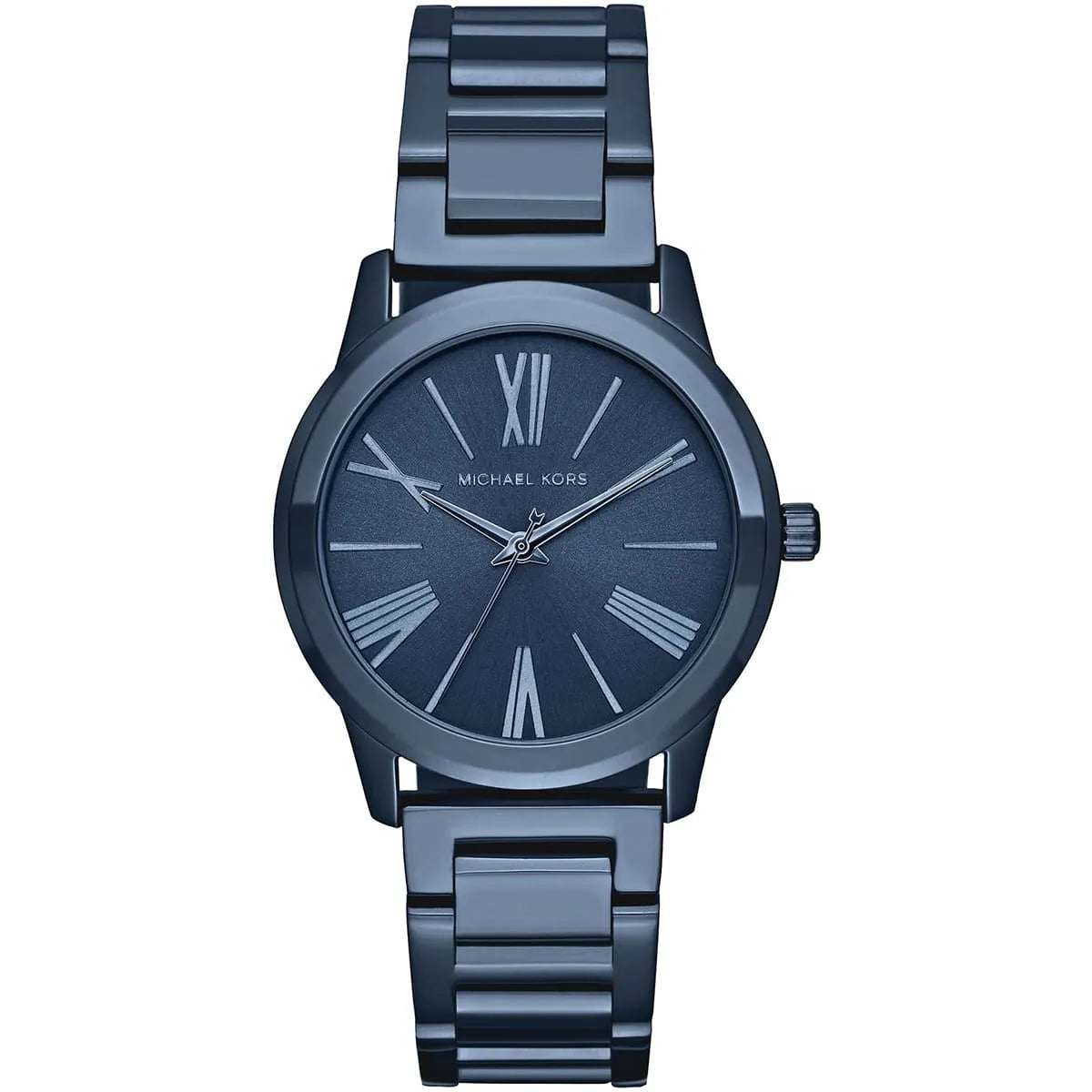 Michael Kors Hartman MK3509 women's blue dial blue stainless steel watch front view
