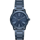 Michael Kors Hartman MK3509 women's blue dial blue stainless steel watch front view