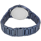 Back view of Michael Kors MK3509 quartz watch with blue stainless steel case