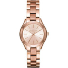 Michael Kors Runway Slim Mini MK3513 women's rose gold stainless steel watch front view