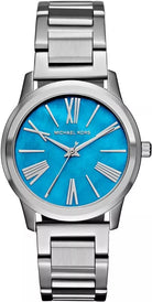 Michael Kors Artman MK3519 women's blue dial silver stainless steel watch front view