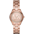 Michael Kors Runway Slim Mini MK3549 women's rose gold stainless steel watch front view