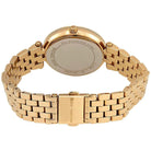 Back view of Michael Kors MK3583 quartz watch with gold stainless steel case