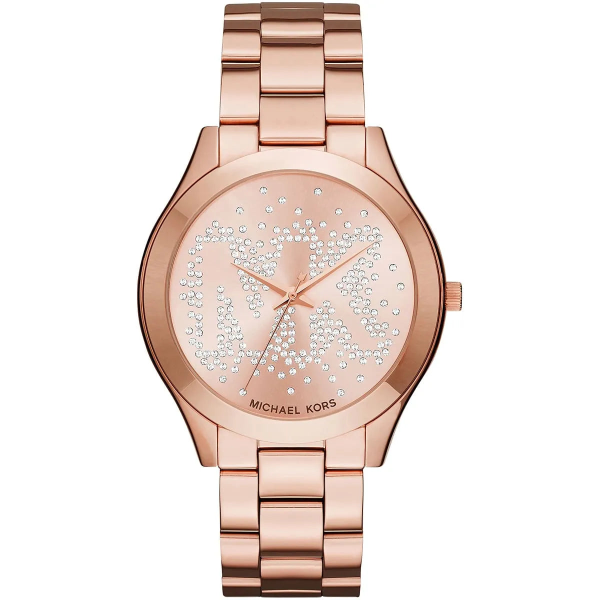 Michael Kors Runway Slim MK3591 women's rose gold stainless steel watch front view