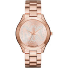 Michael Kors Runway Slim MK3591 women's rose gold stainless steel watch front view