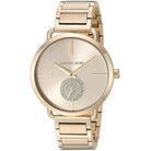 Close-up view of Michael Kors MK3639 gold analog dial with elegant markers