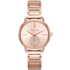 Michael Kors Portia MK3640 women's rose gold dial rose gold stainless steel watch front view