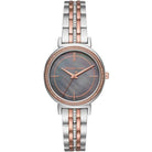 Michael Kors Cinthia MK3642 women's gray dial silver and rose gold stainless steel watch front view