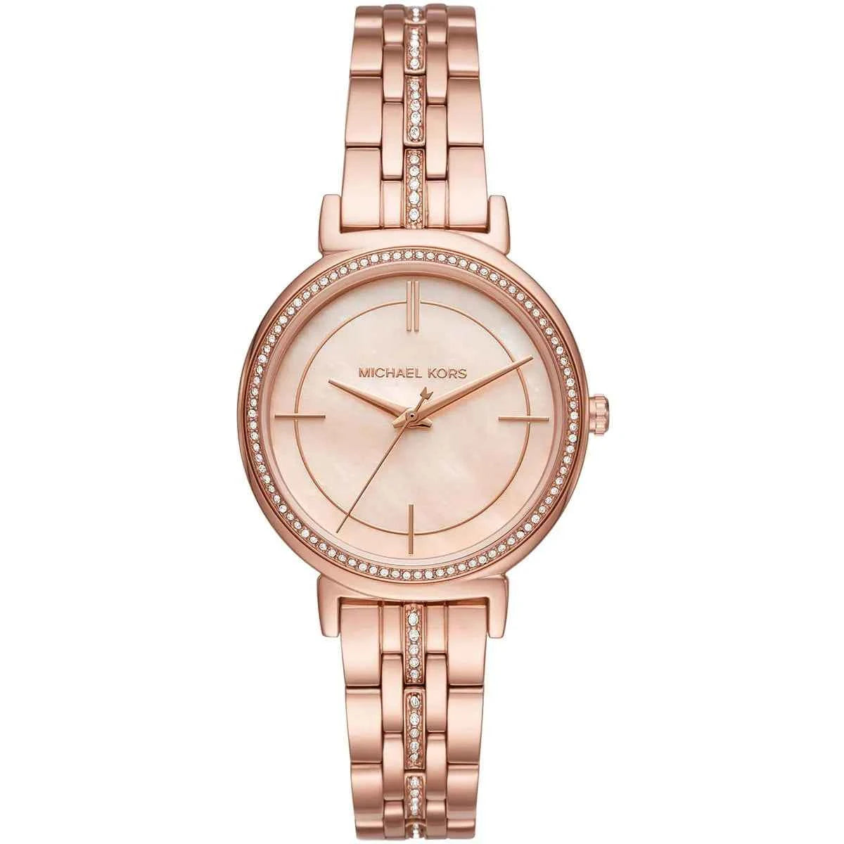 Michael Kors Cinthia MK3643 women's rose gold dial rose gold stainless steel watch front view